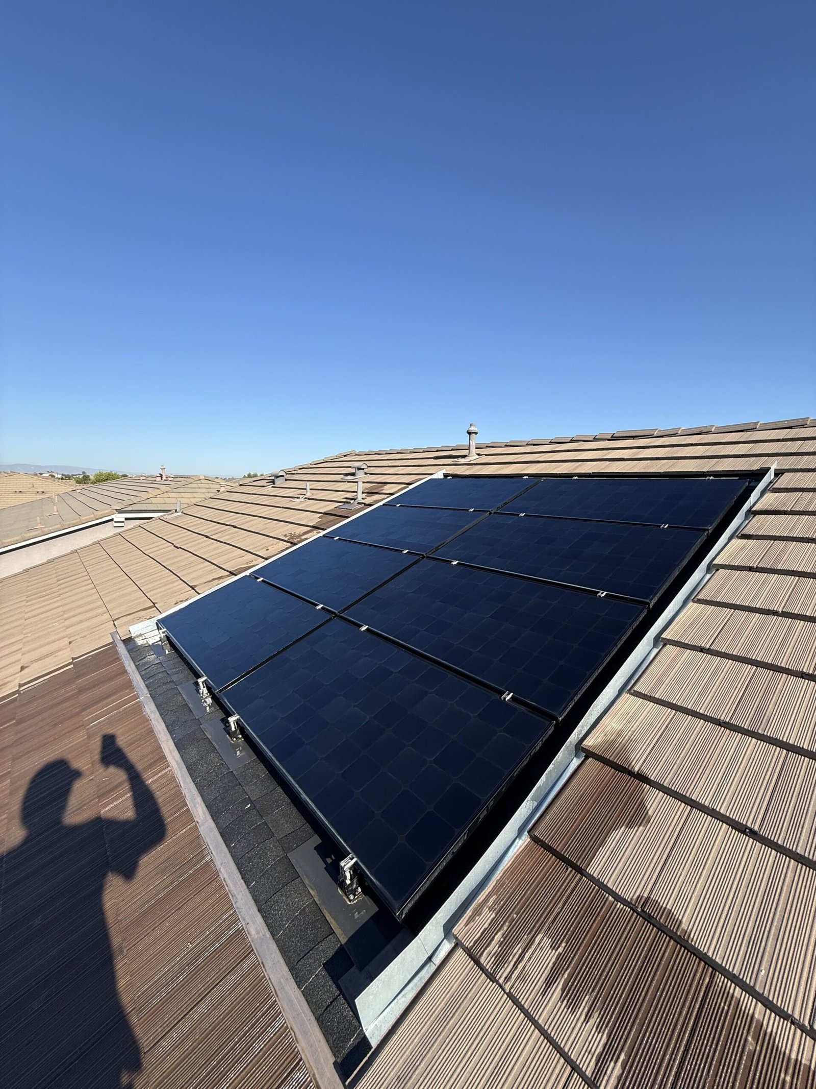 Solar panels clean and back to full output after cleaning